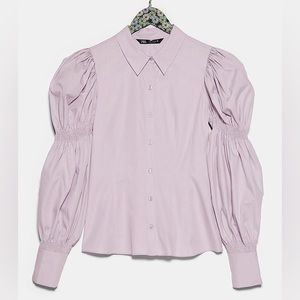 Zara Puff Balloon Sleeves Purple